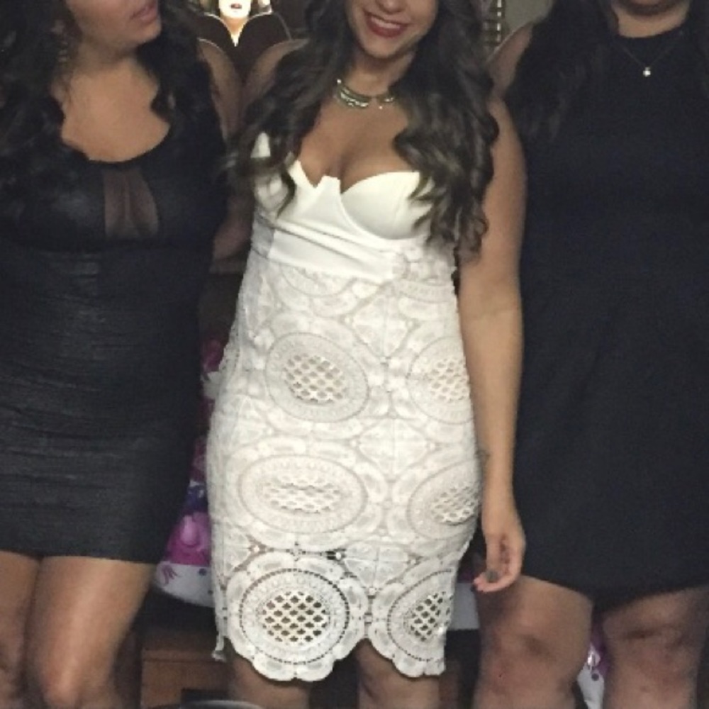 White Crochet Dress